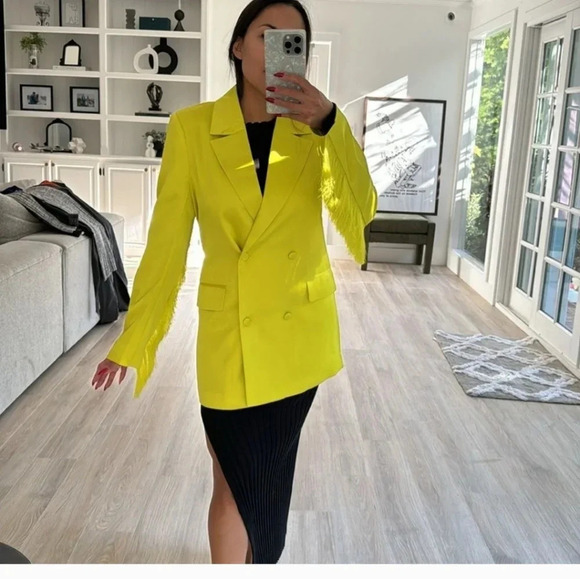 7 For all mankind blue tuxedo long blazer. Size medium NWT - Picture 3 of 10